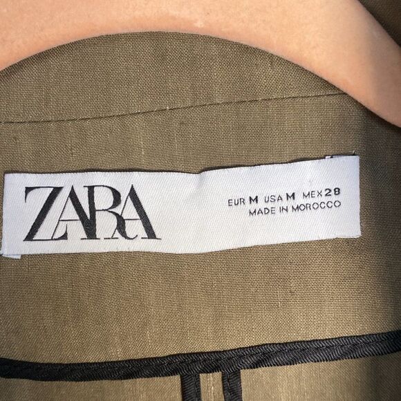 ZARA Linen Blend Blazer Size Medium - Picture 5 of 8